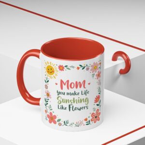 Floral 'Mom' Coffee Mug – Inspirational Mother's Day Accent Mug (11/15oz)