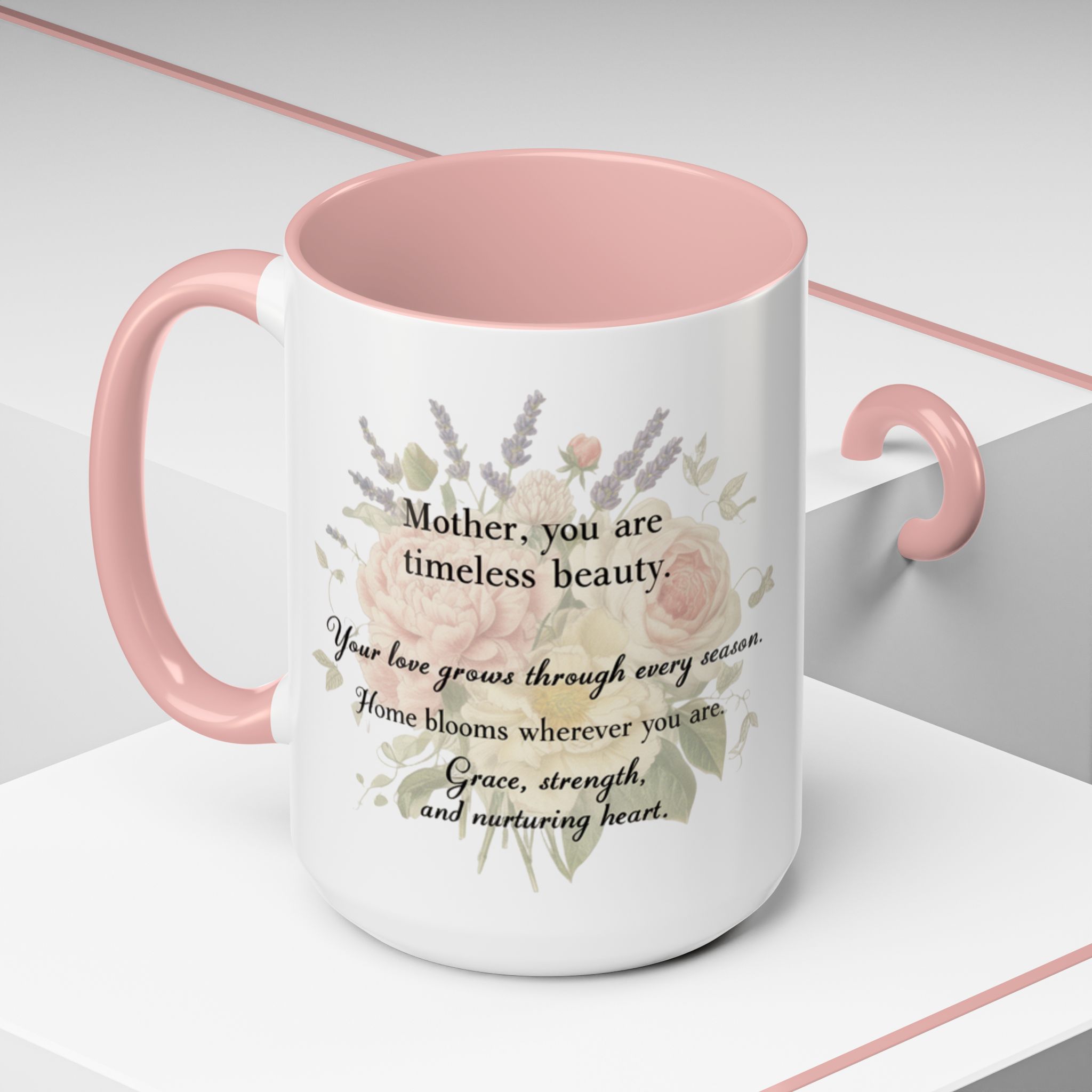 Floral Inspiration Accent Coffee Mug – 'You Are Beautiful' 11/15oz - Image 27