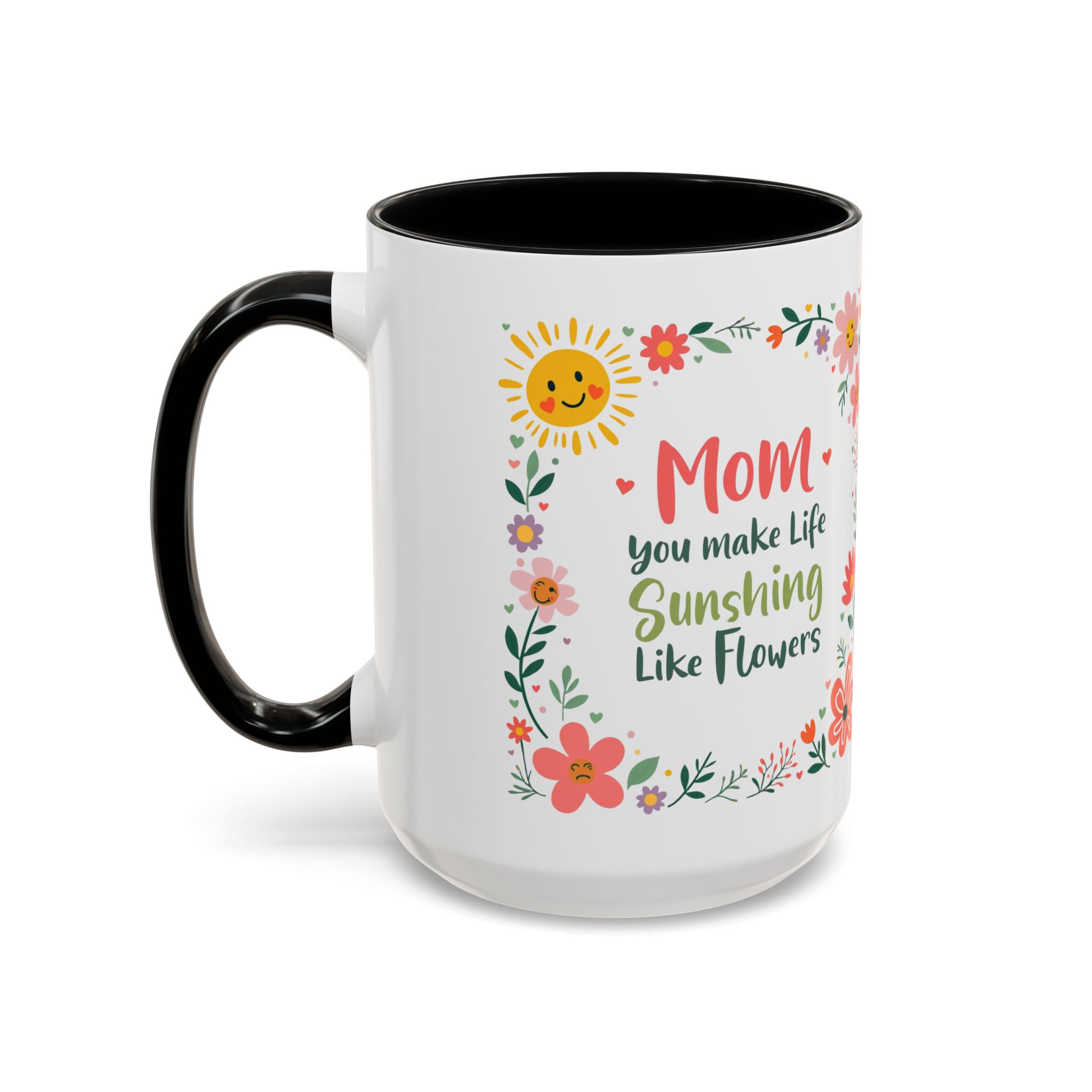 Floral 'Mom' Coffee Mug – Inspirational Mother's Day Accent Mug (11/15oz) - Image 21