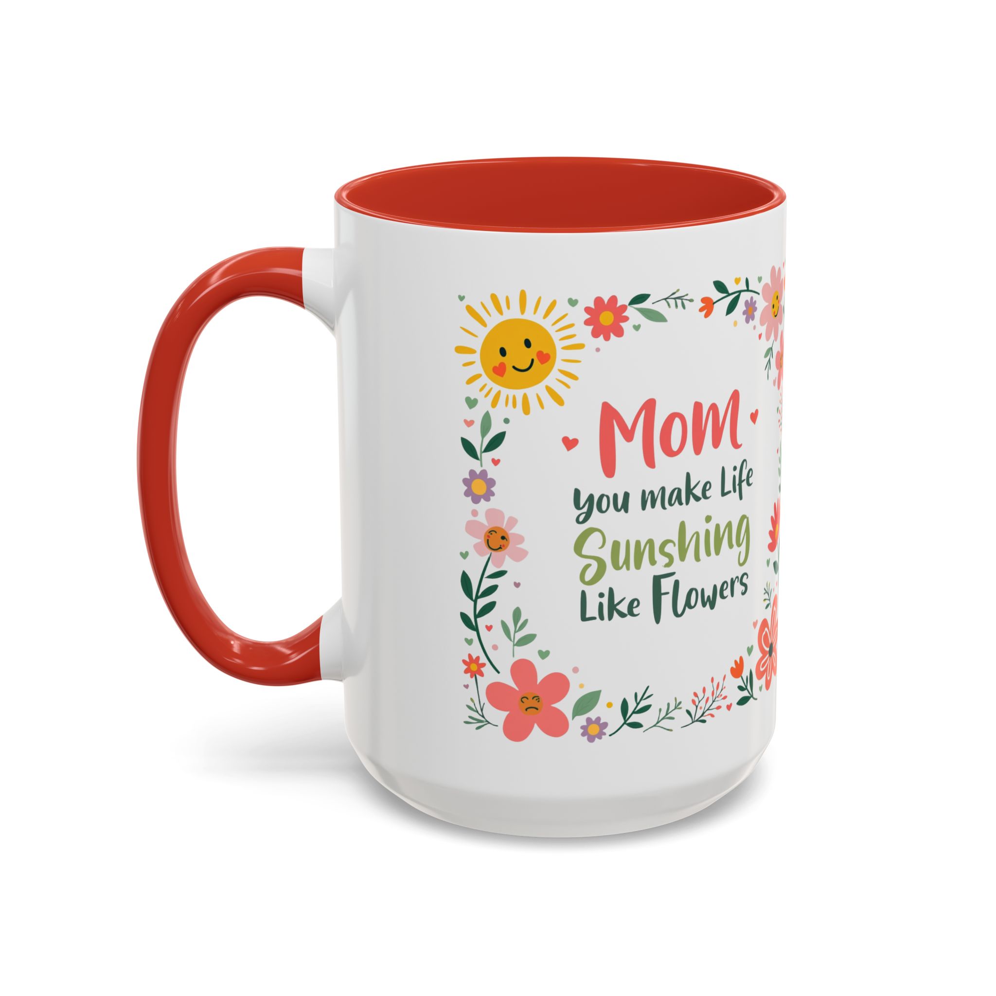 Floral 'Mom' Coffee Mug – Inspirational Mother's Day Accent Mug (11/15oz) - Image 26