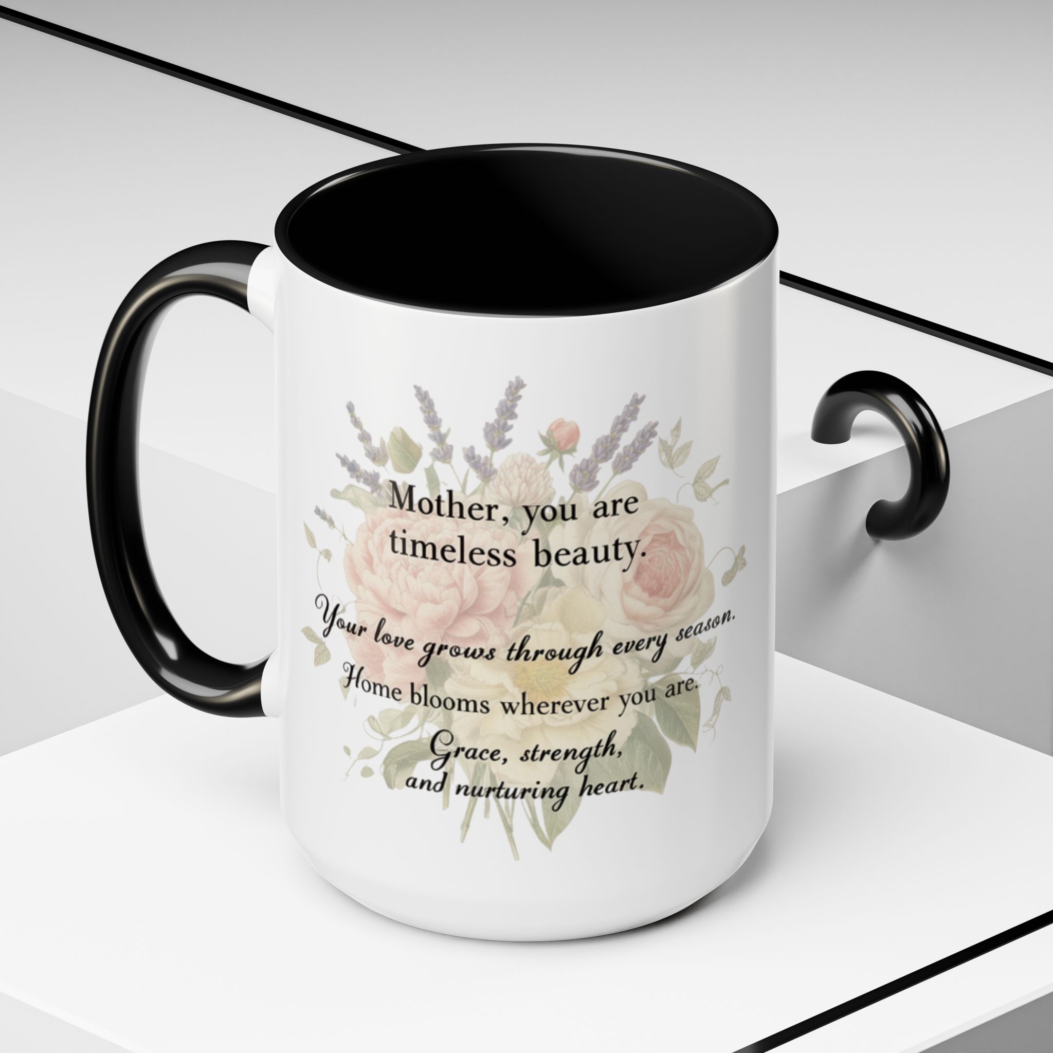 Floral Inspiration Accent Coffee Mug – 'You Are Beautiful' 11/15oz - Image 22