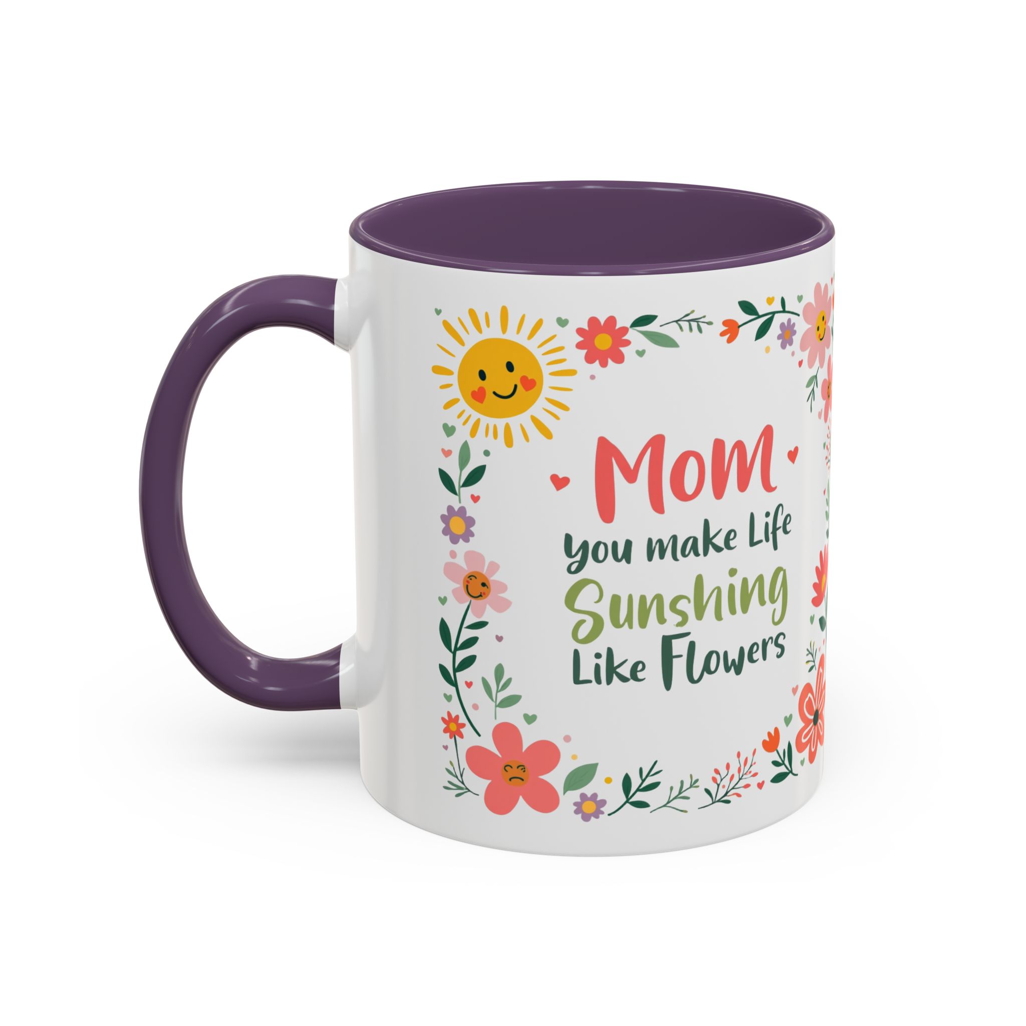 Floral 'Mom' Coffee Mug – Inspirational Mother's Day Accent Mug (11/15oz) - Image 51