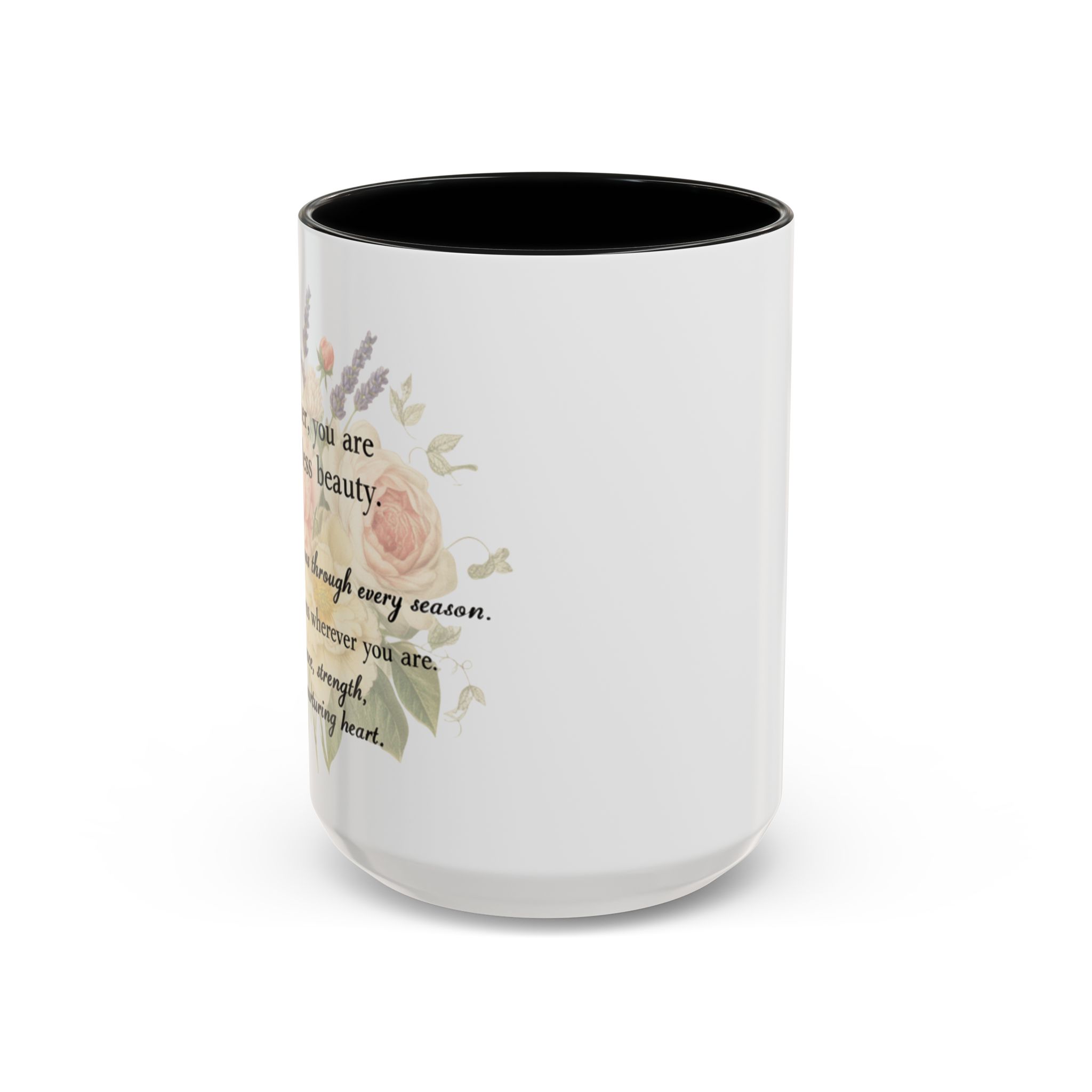 Floral Inspiration Accent Coffee Mug – 'You Are Beautiful' 11/15oz - Image 18