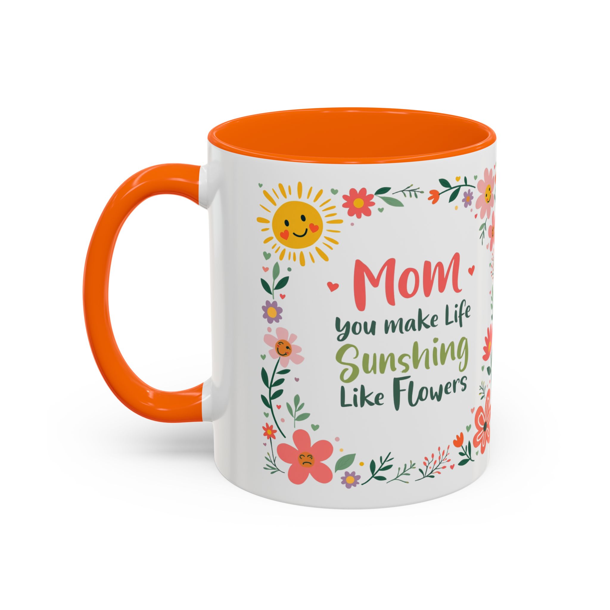 Floral 'Mom' Coffee Mug – Inspirational Mother's Day Accent Mug (11/15oz) - Image 36