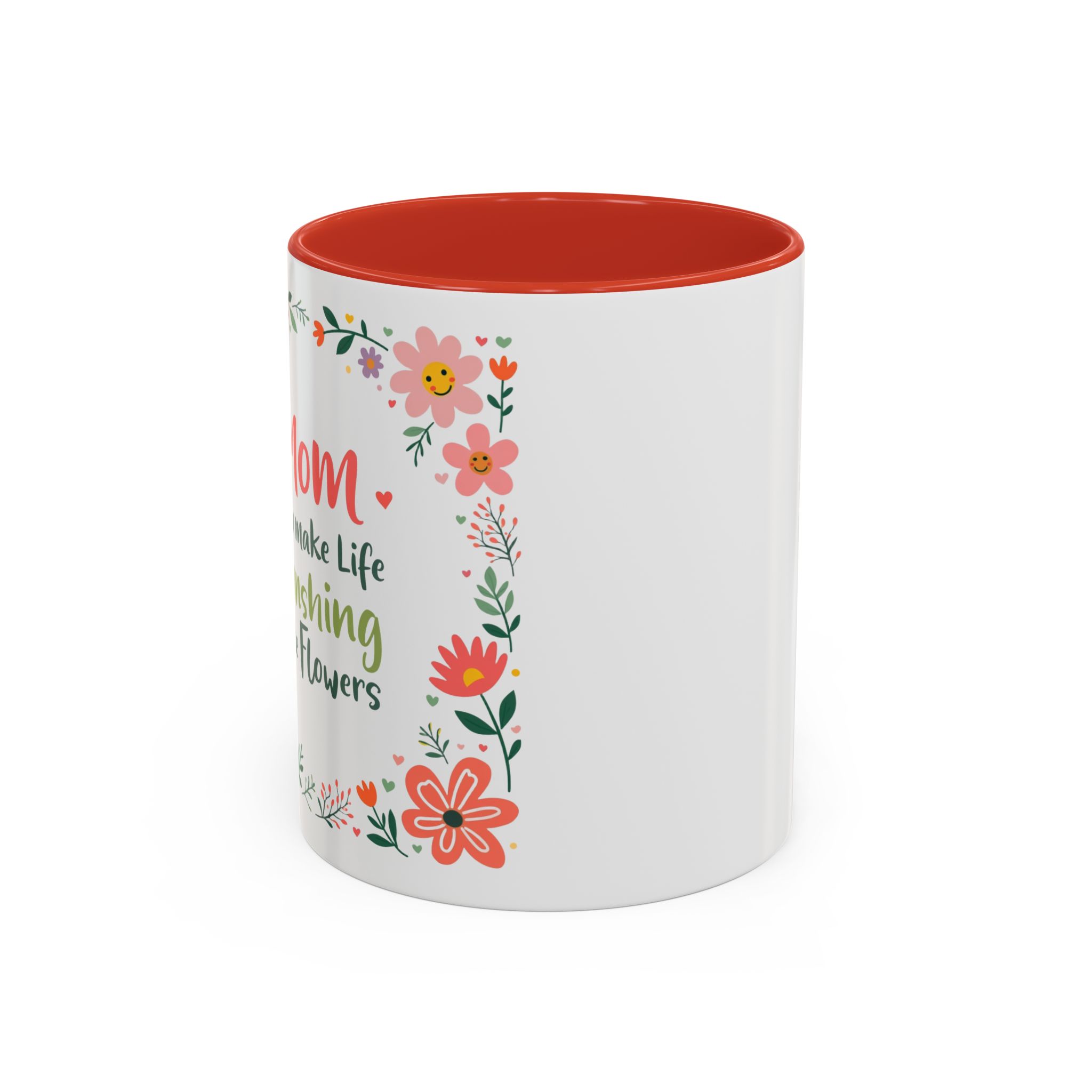 Floral 'Mom' Coffee Mug – Inspirational Mother's Day Accent Mug (11/15oz) - Image 2