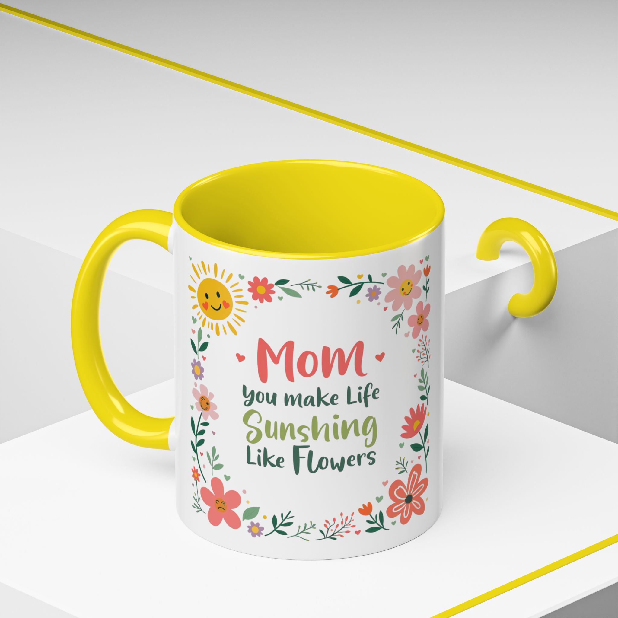 Floral 'Mom' Coffee Mug – Inspirational Mother's Day Accent Mug (11/15oz) - Image 43