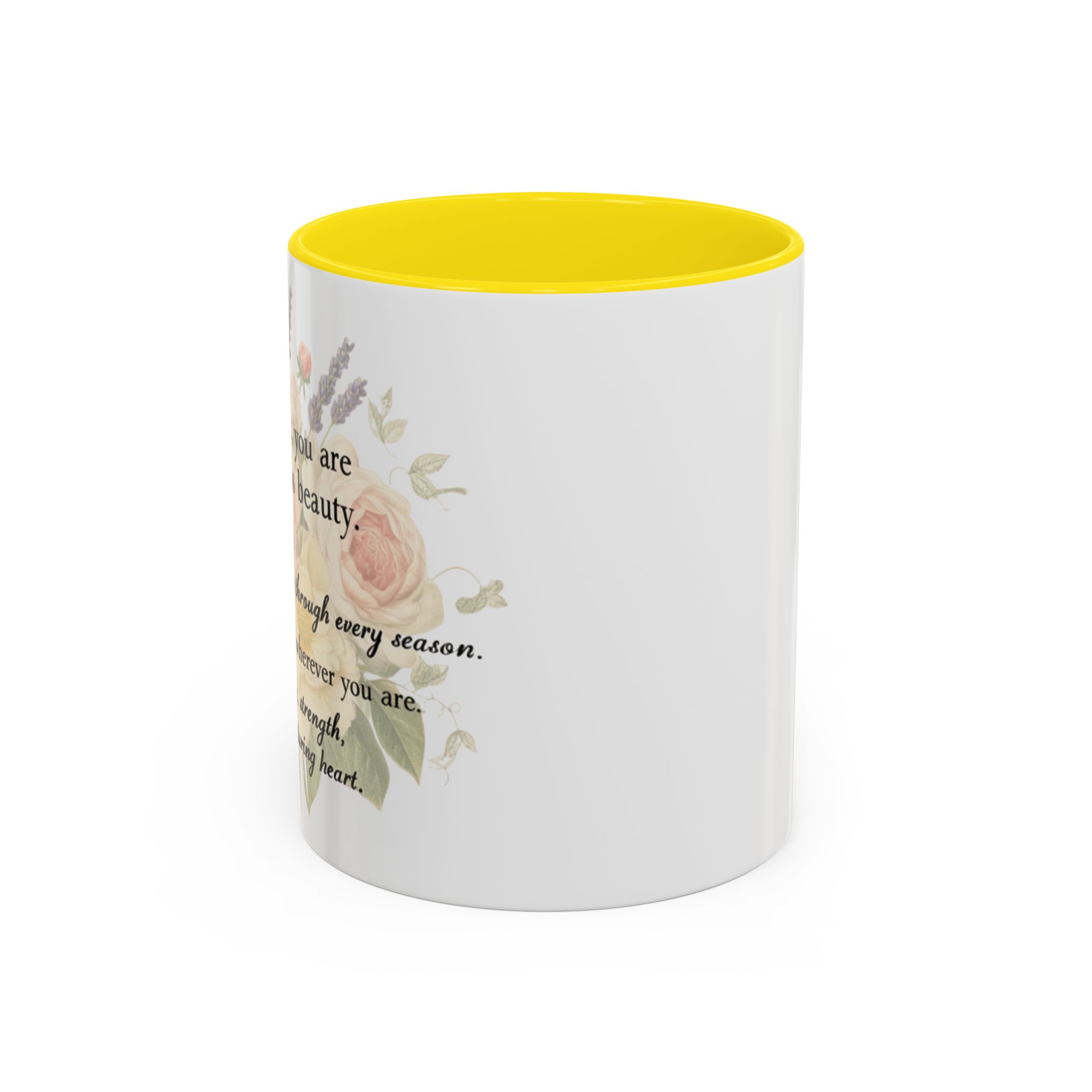 Floral Inspiration Accent Coffee Mug – 'You Are Beautiful' 11/15oz - Image 36