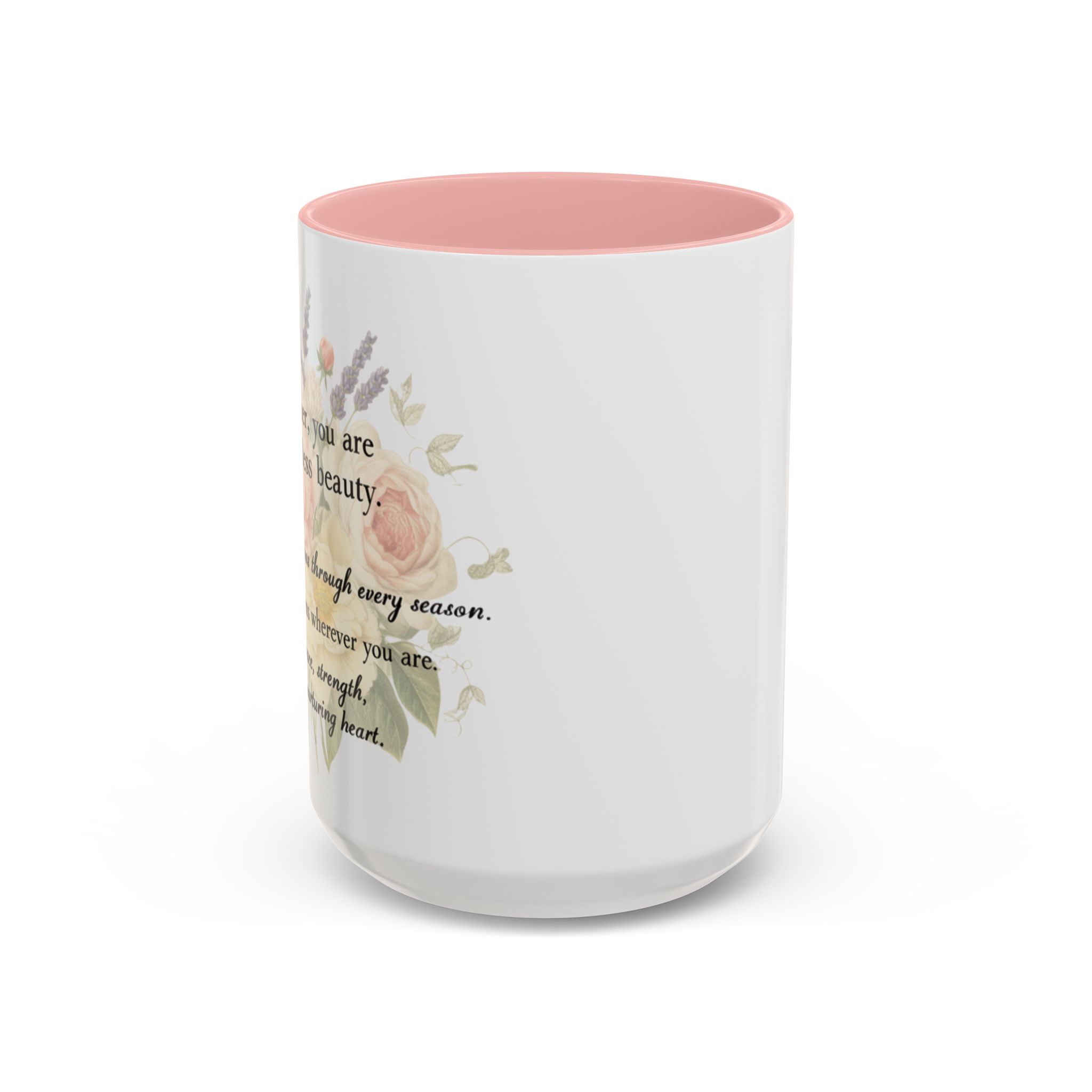 Floral Inspiration Accent Coffee Mug – 'You Are Beautiful' 11/15oz - Image 23