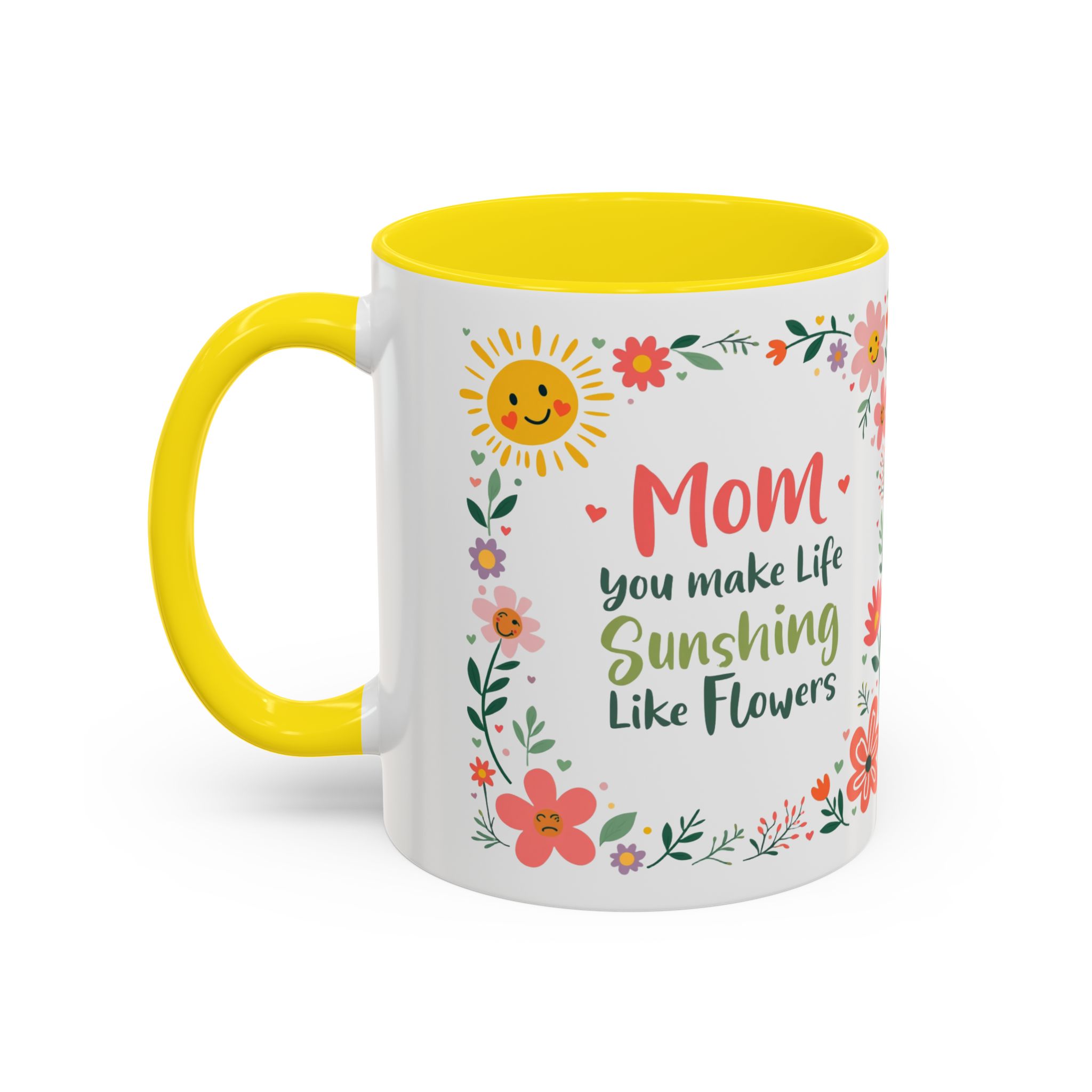 Floral 'Mom' Coffee Mug – Inspirational Mother's Day Accent Mug (11/15oz) - Image 41