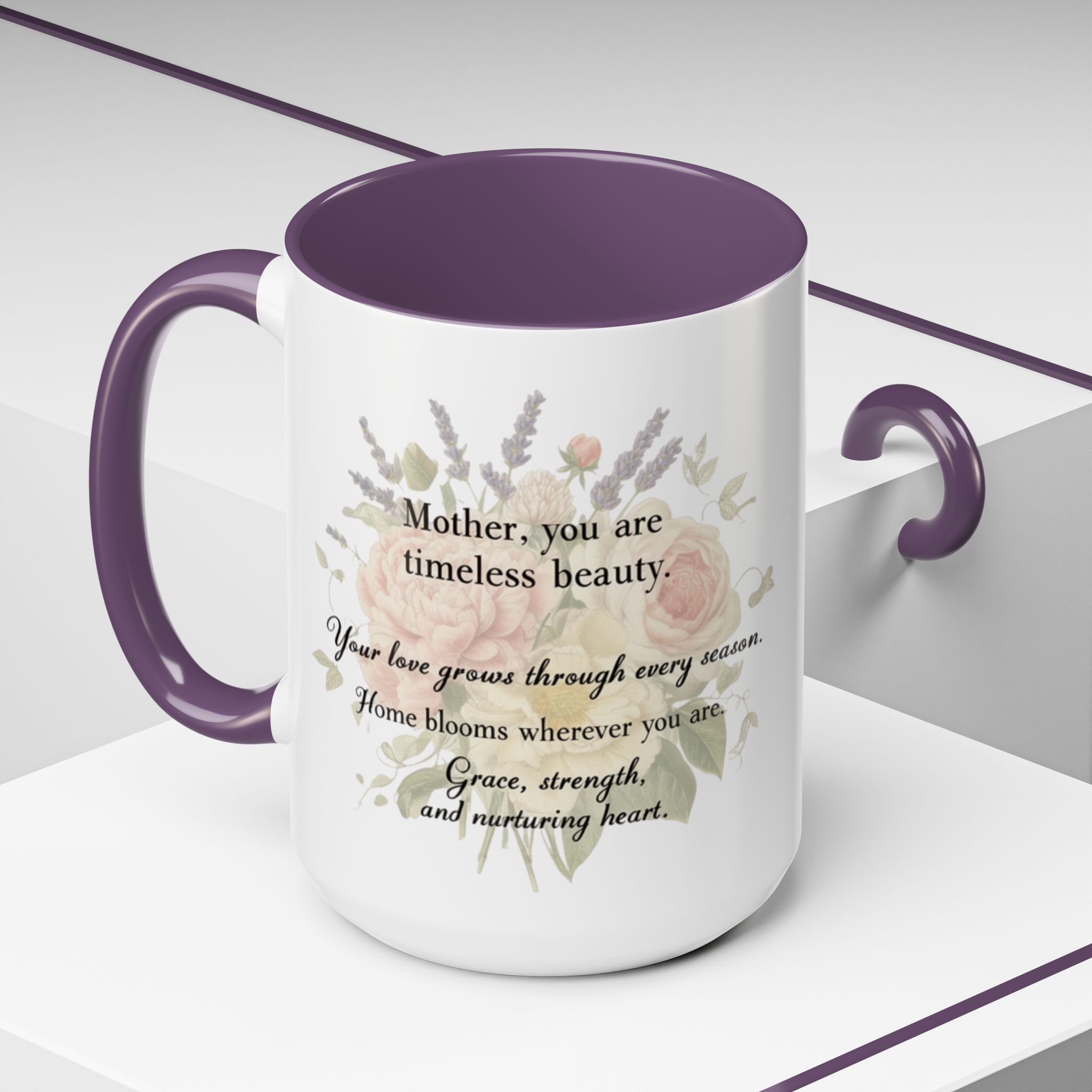 Floral Inspiration Accent Coffee Mug – 'You Are Beautiful' 11/15oz - Image 50