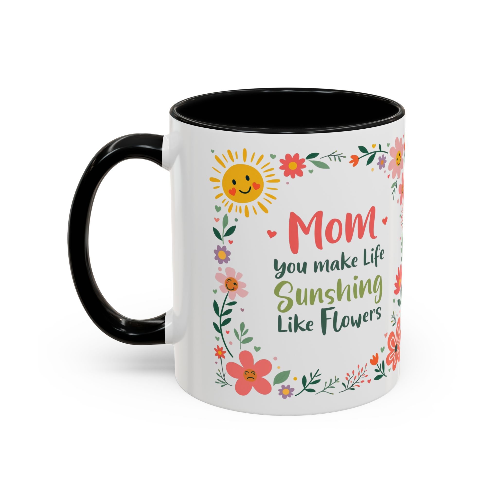 Floral 'Mom' Coffee Mug – Inspirational Mother's Day Accent Mug (11/15oz) - Image 8