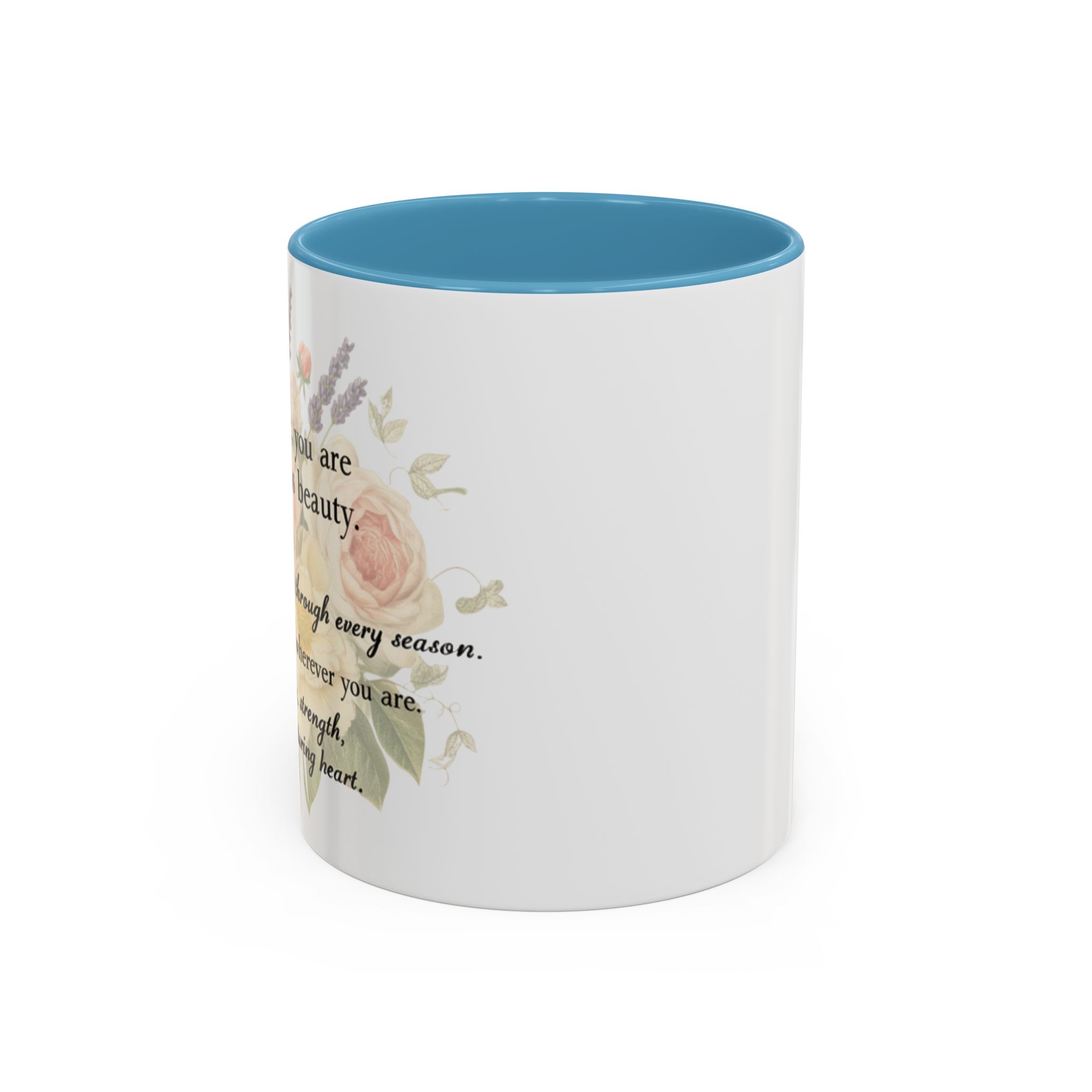 Floral Inspiration Accent Coffee Mug – 'You Are Beautiful' 11/15oz - Image 28