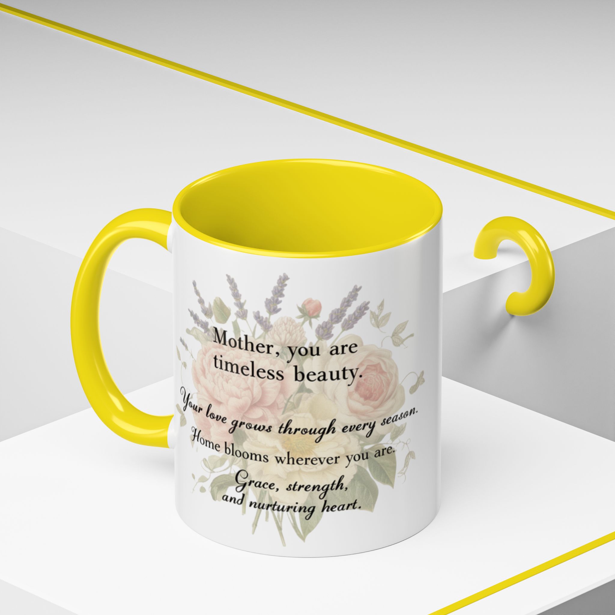 Floral Inspiration Accent Coffee Mug – 'You Are Beautiful' 11/15oz - Image 40