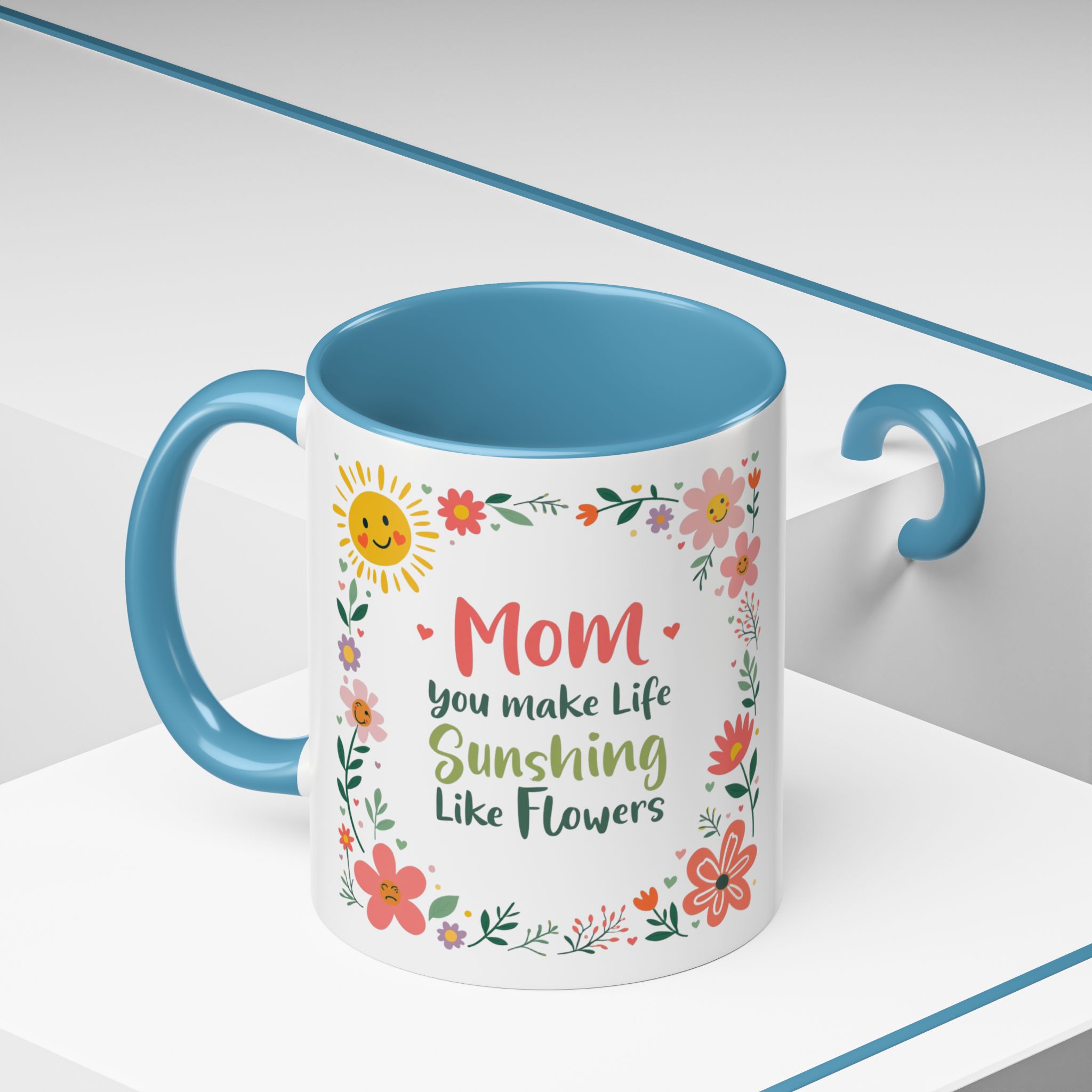 Floral 'Mom' Coffee Mug – Inspirational Mother's Day Accent Mug (11/15oz) - Image 33