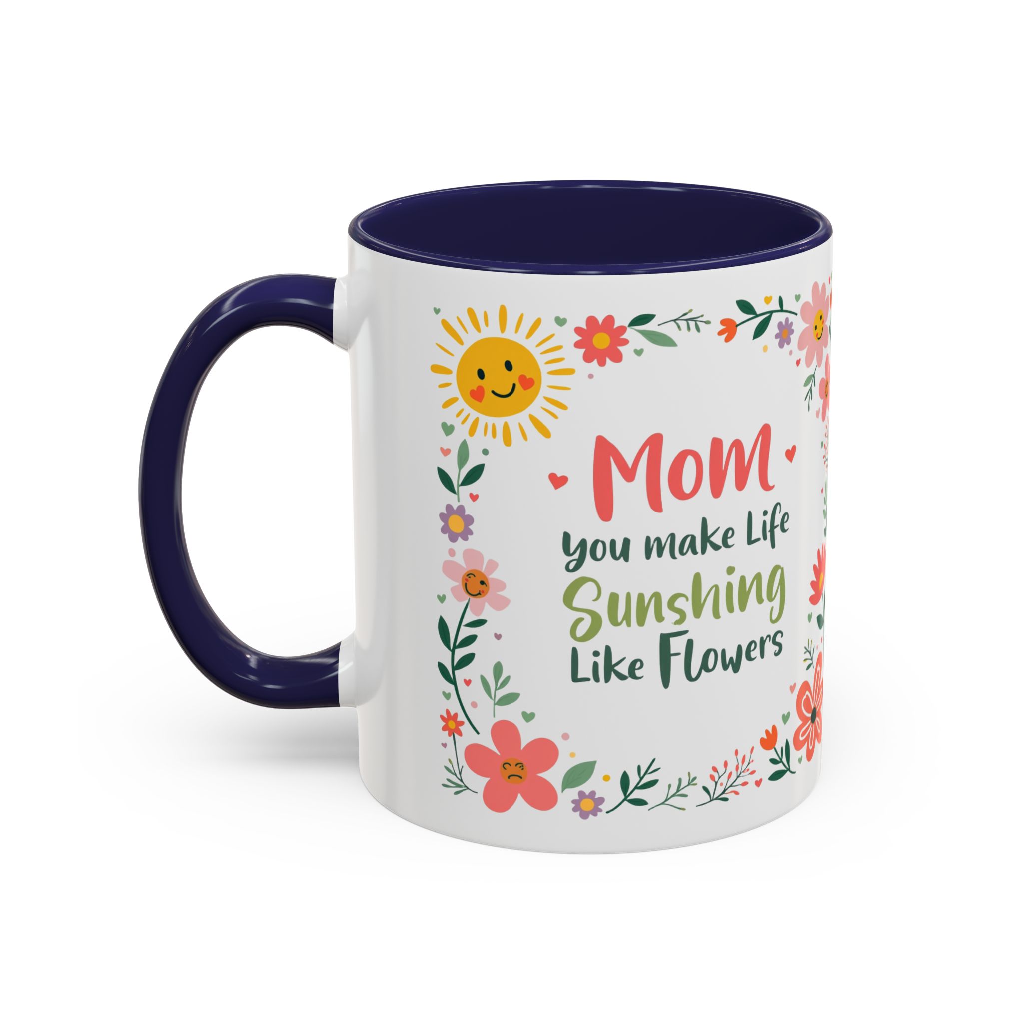 Floral 'Mom' Coffee Mug – Inspirational Mother's Day Accent Mug (11/15oz) - Image 12