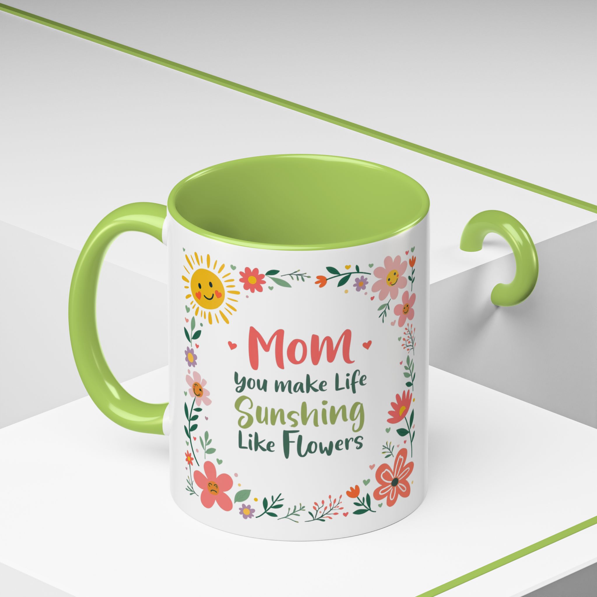 Floral 'Mom' Coffee Mug – Inspirational Mother's Day Accent Mug (11/15oz) - Image 48