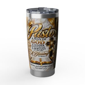 Pastor Faith Tumbler — "A Man of God" 20oz Insulated Travel Cup