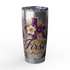 First Lady 20oz Tumbler — Inspirational Floral Cross Travel Cup
