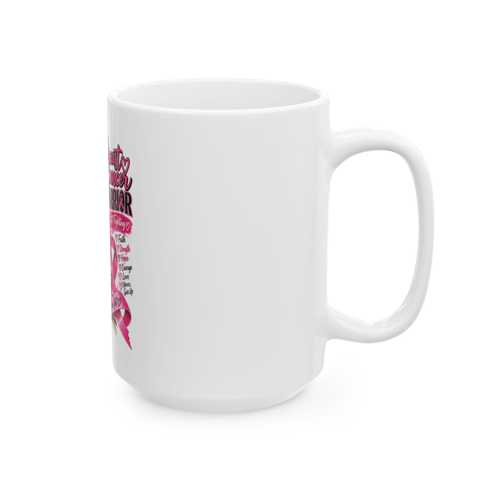 Breast Cancer Warrior Mug — Pink Ribbon Boxing Fighter Ceramic Coffee Cup (11oz/15oz) - Image 8