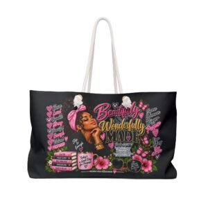 Weekender Bag — "Beautifully Wonderfully Made" Floral Empowerment Travel Tote