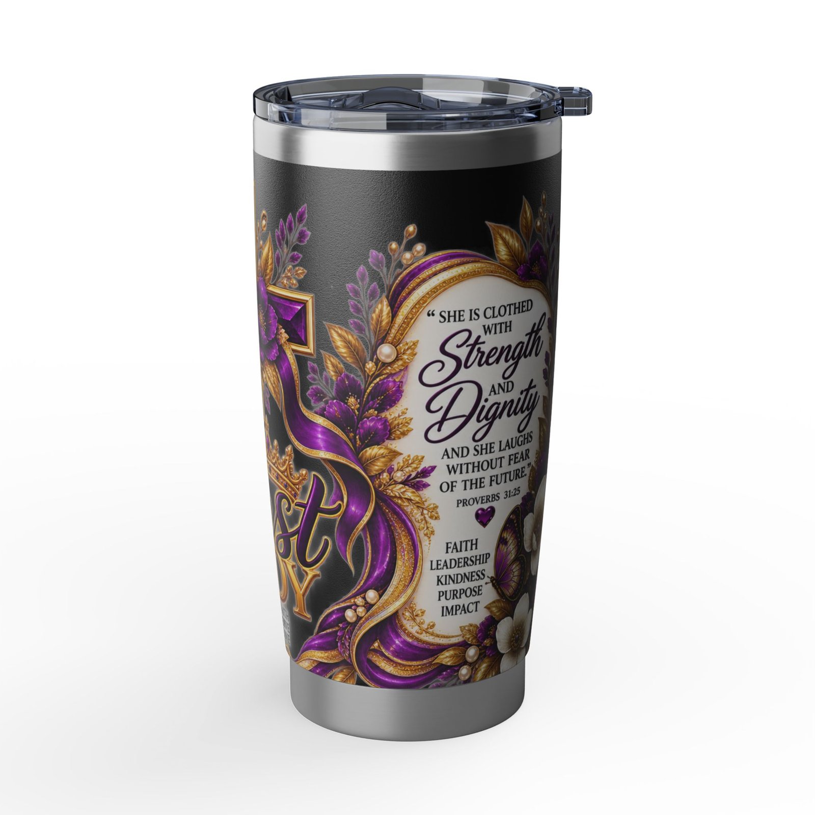 First Lady 20oz Tumbler — Inspirational Floral Cross Travel Cup - Image 7