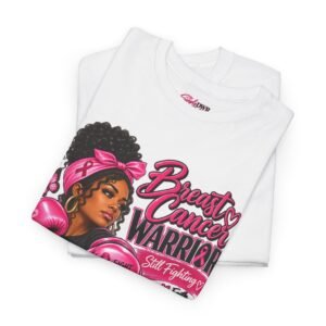 Breast Cancer Warrior T‑Shirt — Pink Ribbon Survivor Boxing Design
